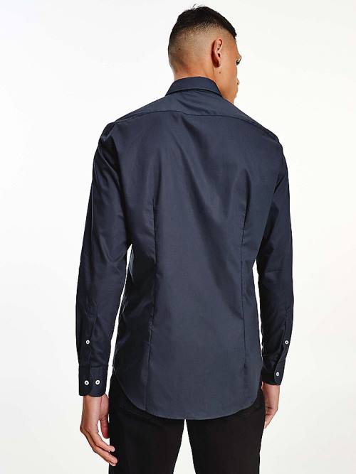 Tommy Hilfiger Slim Fit Poplin Overhemd Heren Blauw | TH835WAQ