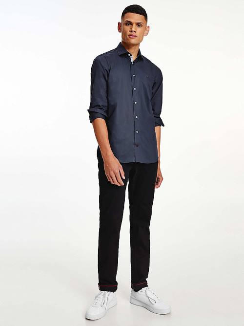 Tommy Hilfiger Slim Fit Poplin Overhemd Heren Blauw | TH835WAQ