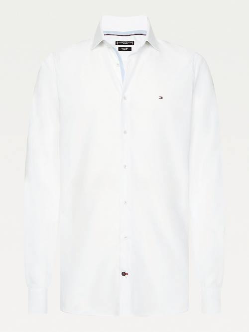 Tommy Hilfiger Slim Fit Poplin Overhemd Heren Wit | TH852QUZ