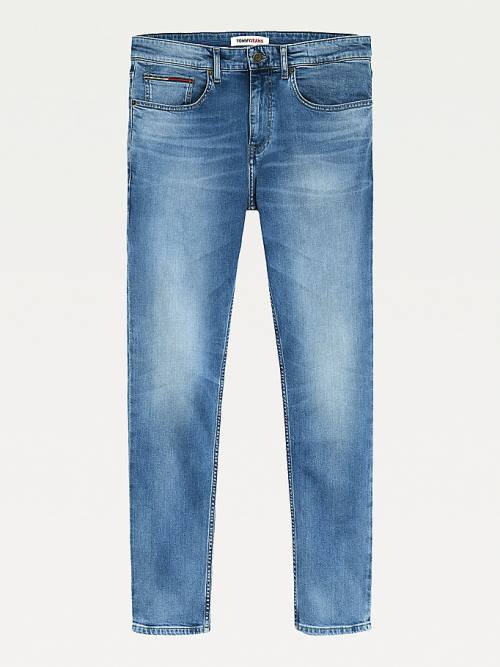 Tommy Hilfiger Slim Fit Tapered Faded Jeans Heren Denim | TH876DON