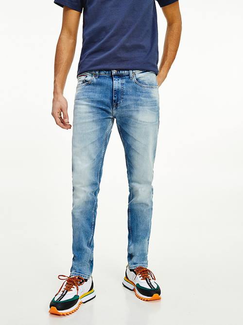 Tommy Hilfiger Slim Fit Tapered Faded Jeans Heren Denim | TH876DON