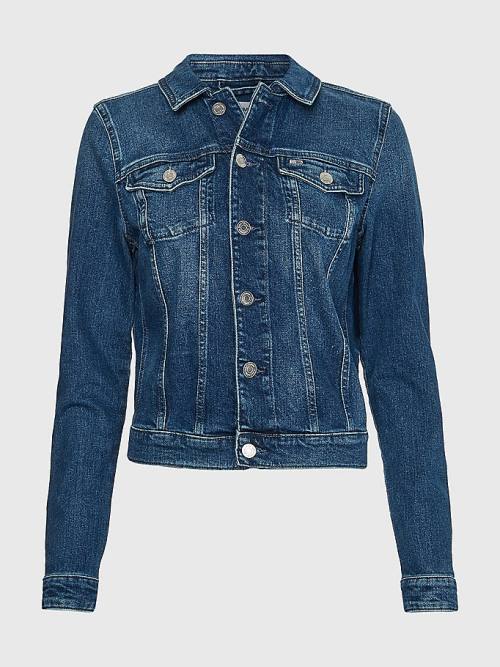 Tommy Hilfiger Slim Fit Trucker Jassen Dames Denim | TH175YKU