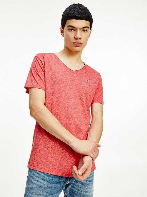 Tommy Hilfiger Slim Fit V-Neck T-shirts Heren Rood | TH435YJR