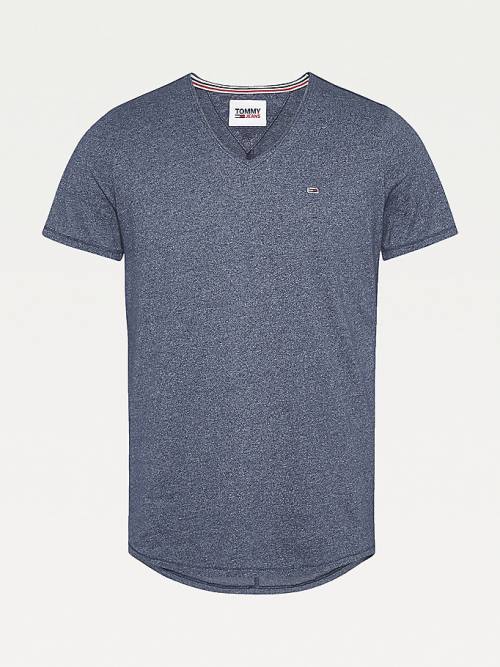 Tommy Hilfiger Slim Fit V-Neck T-shirts Heren Blauw | TH578FWA