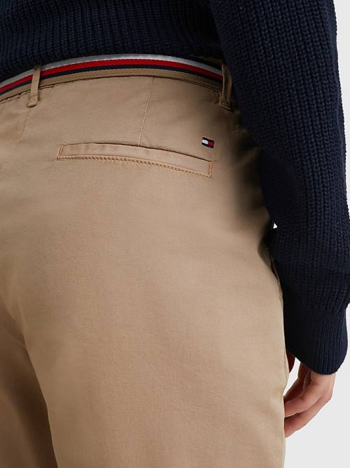 Tommy Hilfiger Slim Signature Belt Chinos Broek Dames Beige | TH137FPE