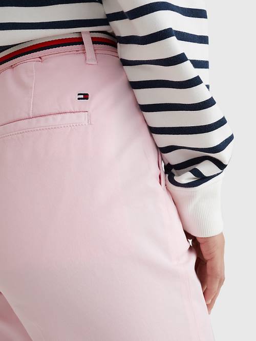 Tommy Hilfiger Slim Signature Belt Chinos Broek Dames Roze | TH301AKM