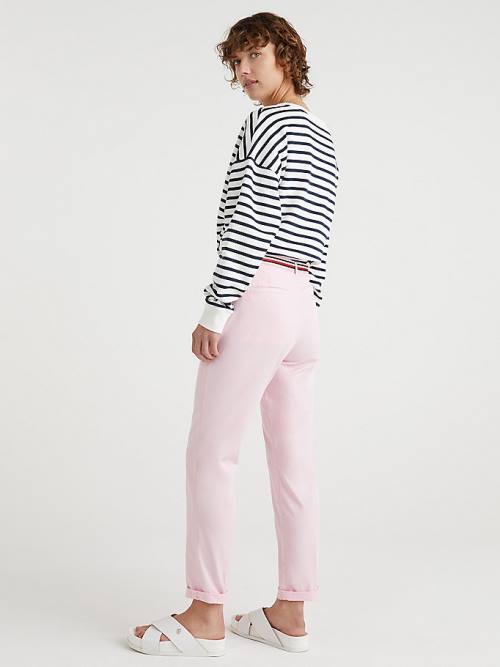 Tommy Hilfiger Slim Signature Belt Chinos Broek Dames Roze | TH301AKM