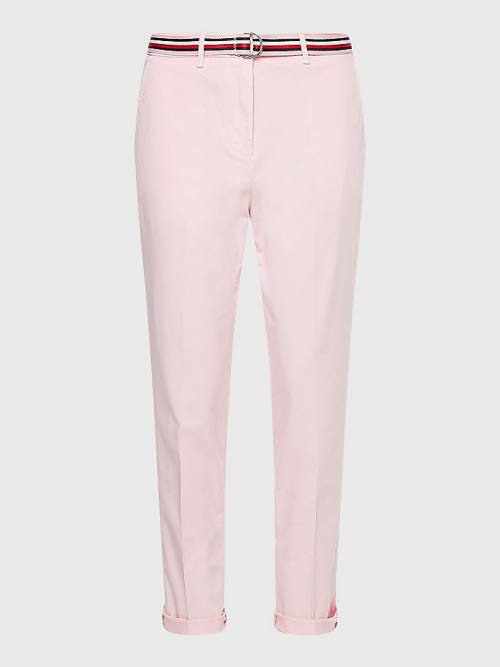 Tommy Hilfiger Slim Signature Belt Chinos Broek Dames Roze | TH301AKM