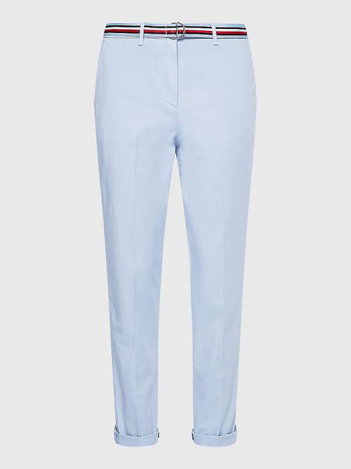 Tommy Hilfiger Slim Signature Belt Chinos Broek Dames Blauw | TH450KBI