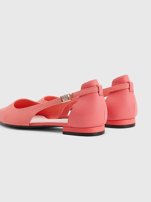 Tommy Hilfiger Slingback Pointed Ballerina Schoenen Dames Rood | TH074UDW