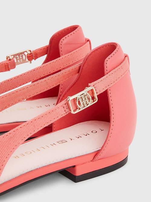 Tommy Hilfiger Slingback Pointed Ballerina Schoenen Dames Rood | TH074UDW