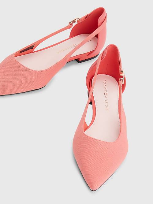 Tommy Hilfiger Slingback Pointed Ballerina Schoenen Dames Rood | TH074UDW