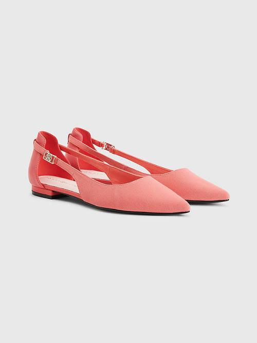 Tommy Hilfiger Slingback Pointed Ballerina Schoenen Dames Rood | TH074UDW