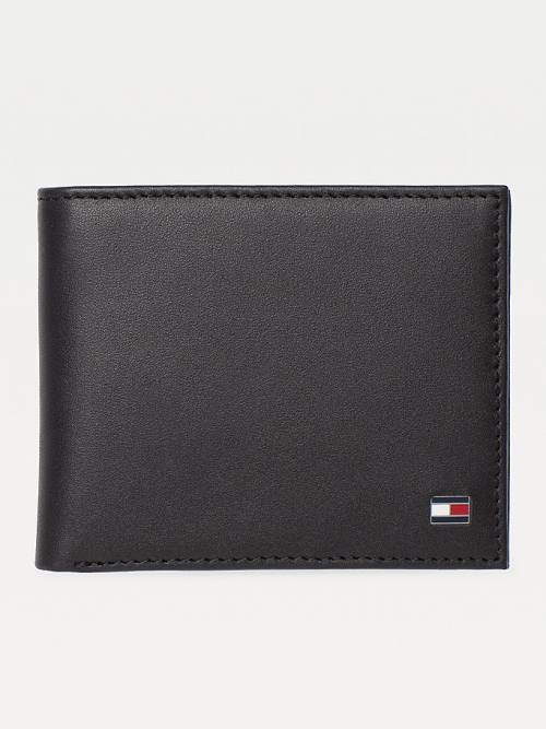 Tommy Hilfiger Small Embossed Bifold Portefeuille Heren Zwart | TH396IUW