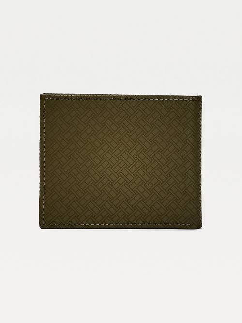 Tommy Hilfiger Small Leren Card Holder Portefeuille Heren Groen | TH056BGC