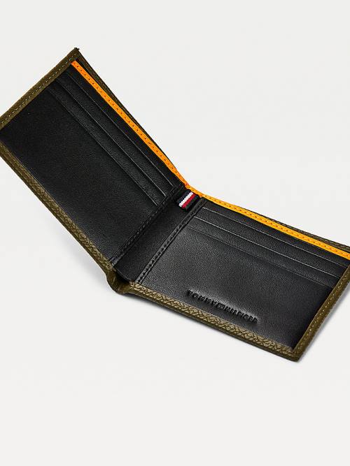 Tommy Hilfiger Small Leren Card Holder Portefeuille Heren Groen | TH056BGC