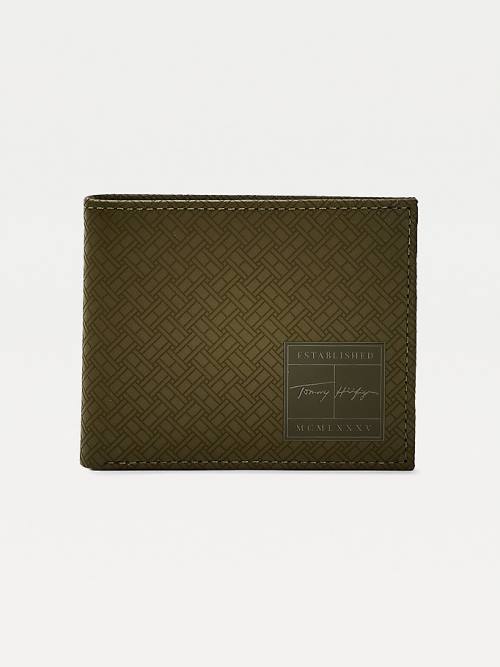 Tommy Hilfiger Small Leren Card Holder Portefeuille Heren Groen | TH056BGC