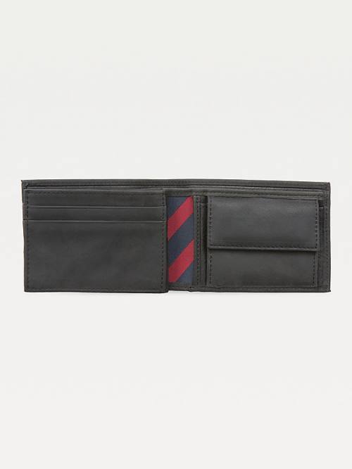 Tommy Hilfiger Small Leren Portefeuille Heren Zwart | TH658BHS