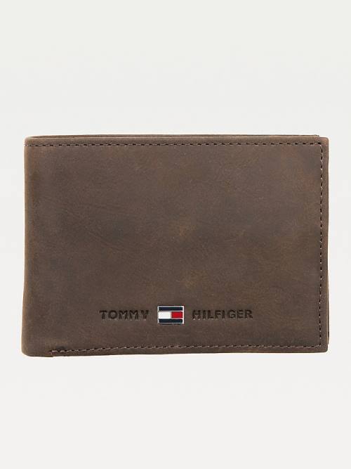 Tommy Hilfiger Small Leren Portefeuille Heren Bruin | TH702SAF