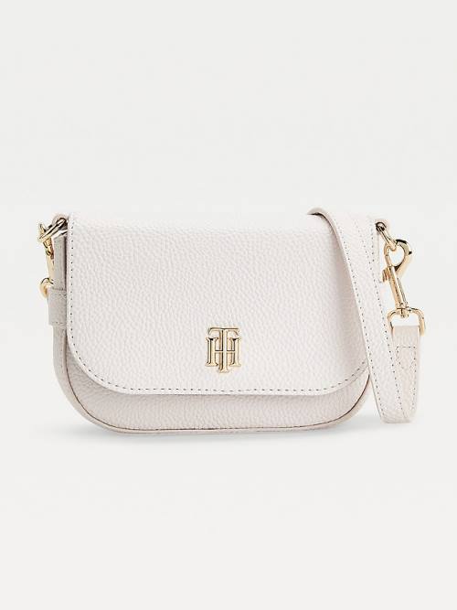 Tommy Hilfiger Small Monogram Crossover Tassen Dames Wit | TH027DXI