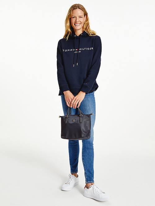 Tommy Hilfiger Small Recycled Tote Tassen Dames Blauw | TH387ZKD