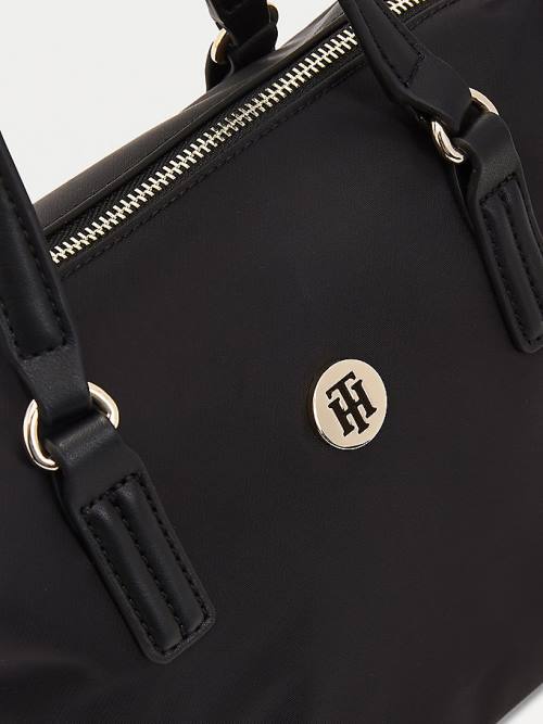 Tommy Hilfiger Small Recycled Tote Tassen Dames Zwart | TH892QNY