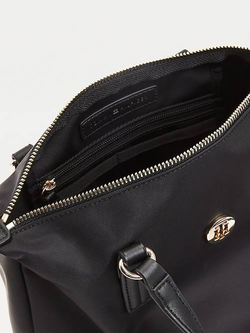 Tommy Hilfiger Small Recycled Tote Tassen Dames Zwart | TH892QNY