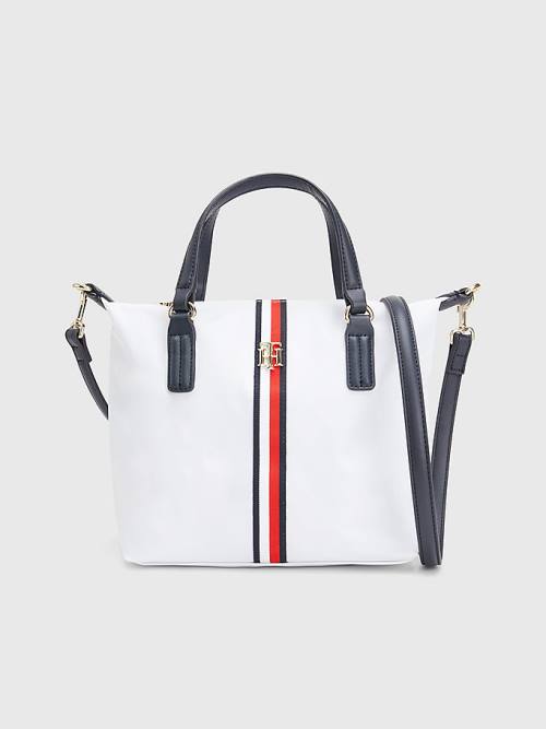 Tommy Hilfiger Small Signature Tote Tassen Dames Wit | TH218WKO