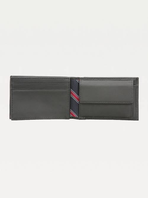 Tommy Hilfiger Small Sleek Leren Portefeuille Heren Zwart | TH851ITN