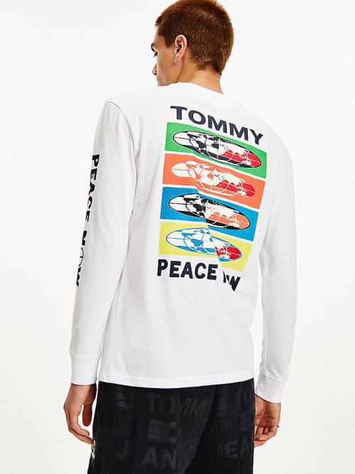 Tommy Hilfiger Smiley Long Sleeve T-shirts Heren Wit | TH928HXZ