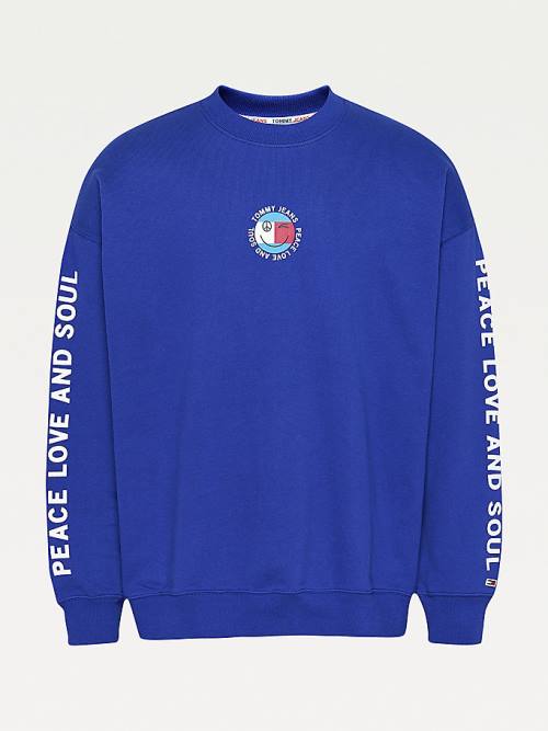 Tommy Hilfiger Smiley Peace Logo Sweatshirts Heren Paars | TH906KLG