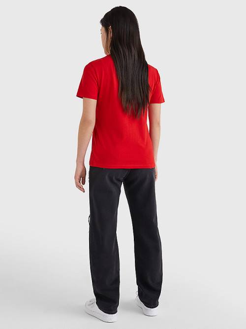 Tommy Hilfiger Soft Jersey T-shirts Dames Rood | TH192VQN