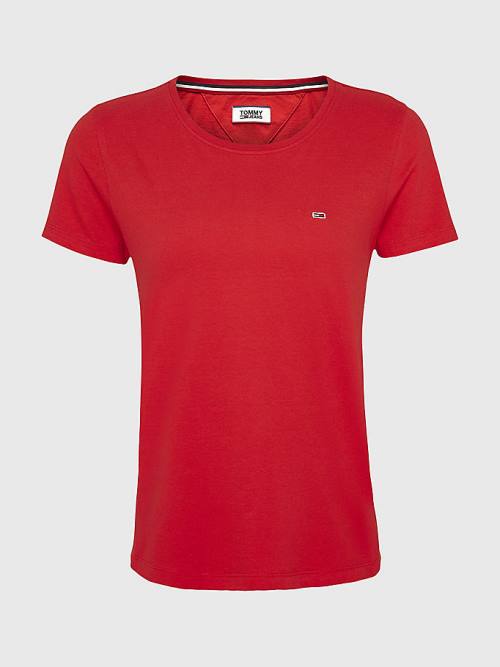 Tommy Hilfiger Soft Jersey T-shirts Dames Rood | TH192VQN