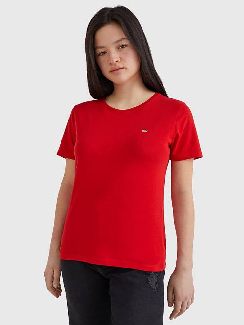 Tommy Hilfiger Soft Jersey T-shirts Dames Rood | TH192VQN