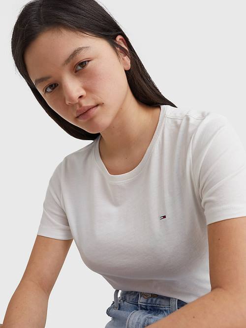 Tommy Hilfiger Soft Jersey T-shirts Dames Wit | TH259KXI