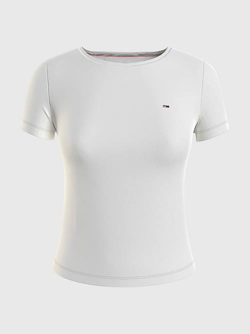 Tommy Hilfiger Soft Jersey T-shirts Dames Wit | TH259KXI