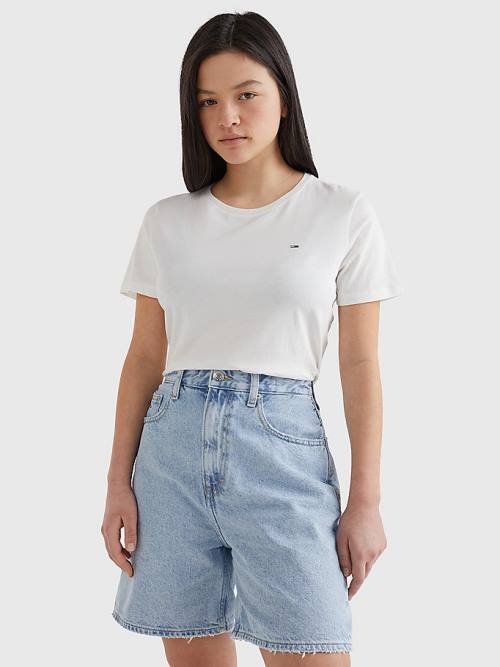 Tommy Hilfiger Soft Jersey T-shirts Dames Wit | TH259KXI