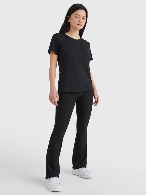 Tommy Hilfiger Soft Jersey T-shirts Dames Zwart | TH670YPF