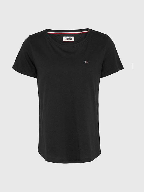 Tommy Hilfiger Soft Jersey T-shirts Dames Zwart | TH670YPF