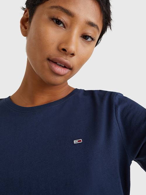 Tommy Hilfiger Soft Jersey T-shirts Dames Blauw | TH708CFO