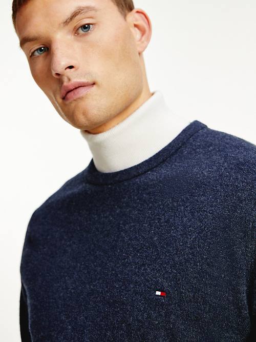 Tommy Hilfiger Soft Merino Wool Crew Neck Jumper Truien Heren Zwart | TH896JPU