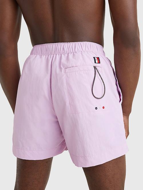 Tommy Hilfiger Solid Mid Length Shorts Zwemkleding Heren Paars | TH681RWB