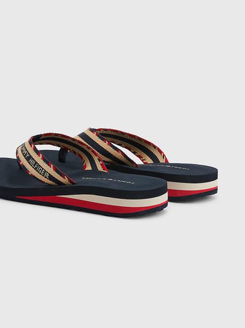 Tommy Hilfiger Sparkle Riemen Logo Flip-Flops Sandalen Dames Blauw | TH430JOS