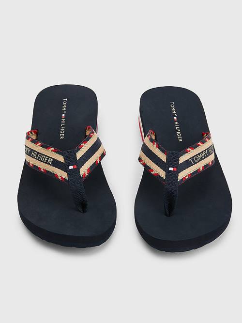 Tommy Hilfiger Sparkle Riemen Logo Flip-Flops Sandalen Dames Blauw | TH430JOS