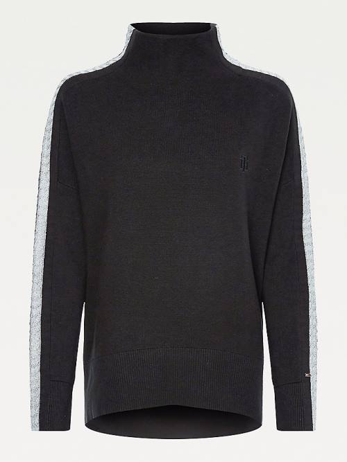 Tommy Hilfiger Sparkle Stripe Relaxed Fit Jumper Truien Dames Zwart | TH473QEH