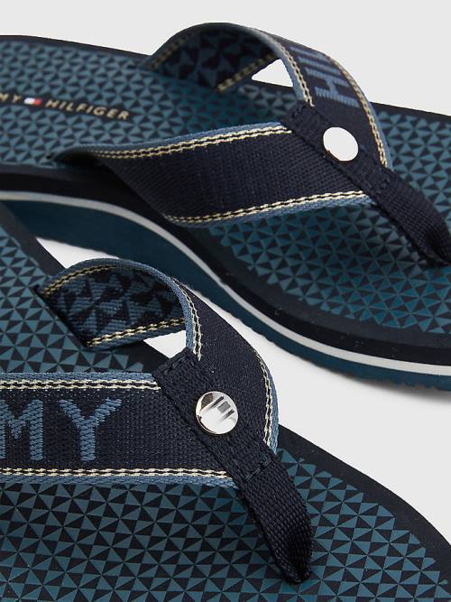 Tommy Hilfiger Sparkle Webbing Flip-Flops Sandalen Dames Blauw | TH250JOG