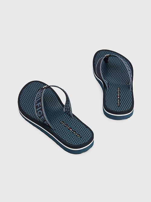 Tommy Hilfiger Sparkle Webbing Flip-Flops Sandalen Dames Blauw | TH250JOG