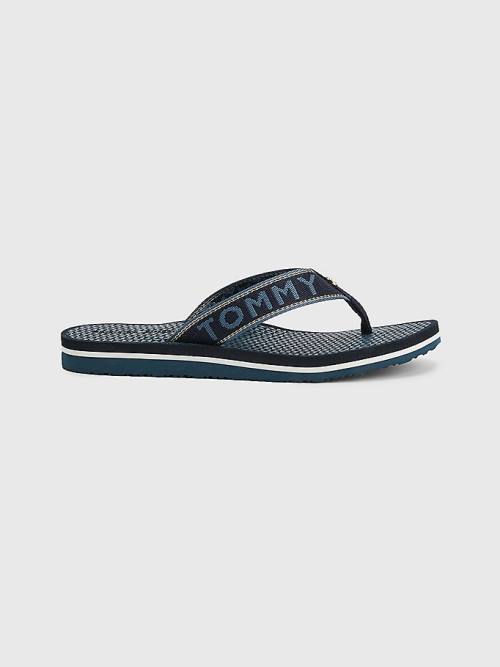 Tommy Hilfiger Sparkle Webbing Flip-Flops Sandalen Dames Blauw | TH250JOG