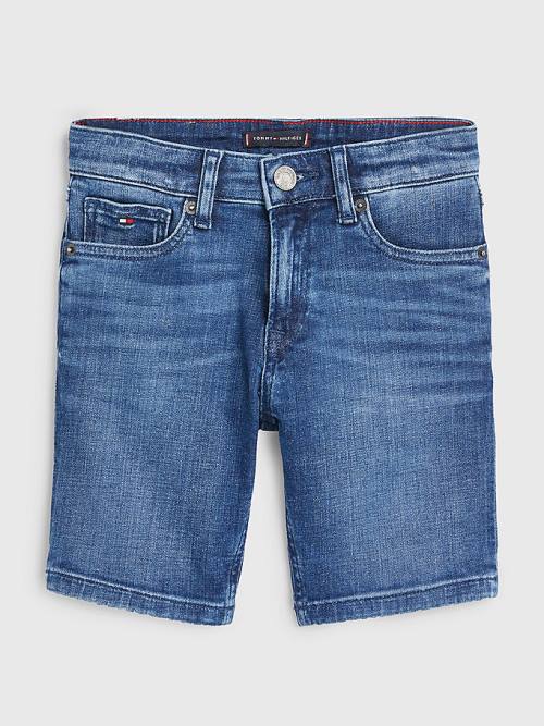 Tommy Hilfiger Spencer Faded Denim Shorts Broek Jongens Denim | TH896PGK