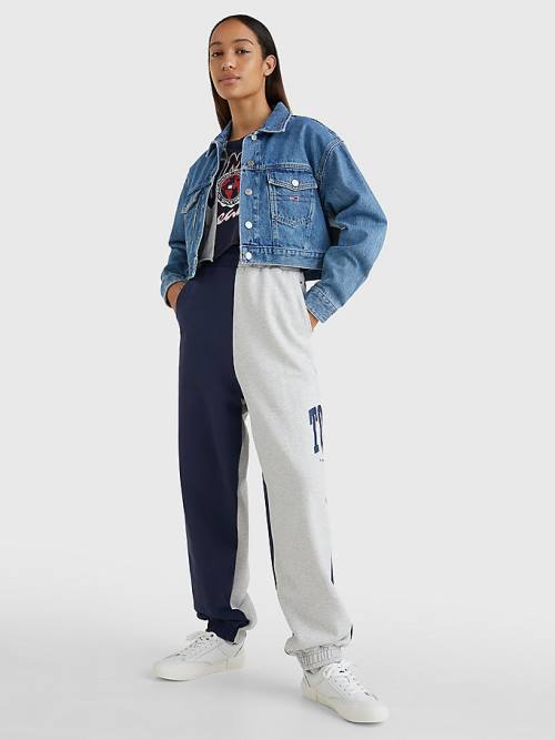 Tommy Hilfiger Spliced Collegiate Relaxed Joggers Broek Dames Blauw | TH042MFG